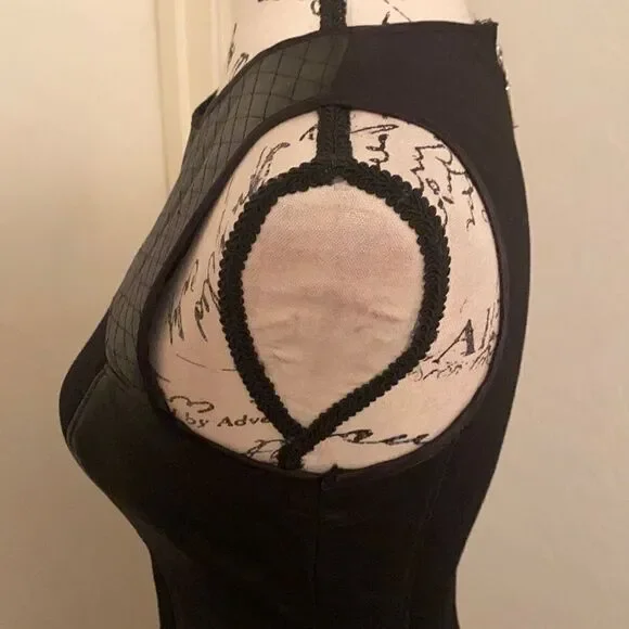 Bebe Black Leather Panel Dress - Picture 5 of 13